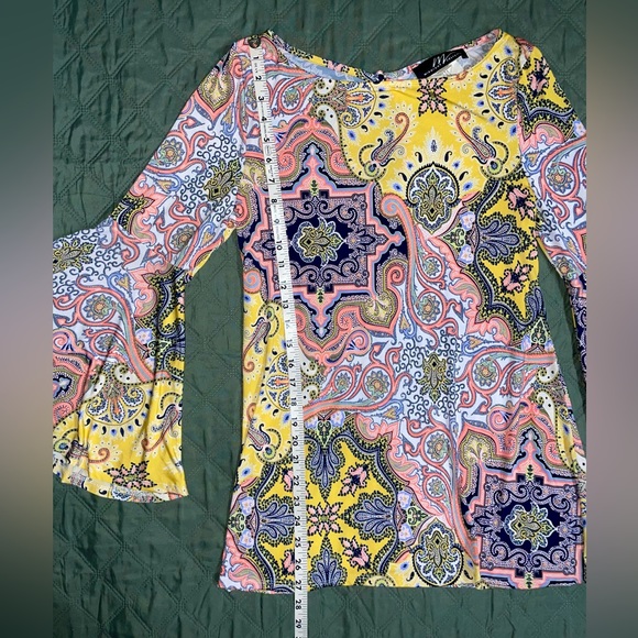 MIDNIGHT VELVET Moroccan Bell-Sleeve Top, Size Small, LIKE NEW - Picture 4 of 6